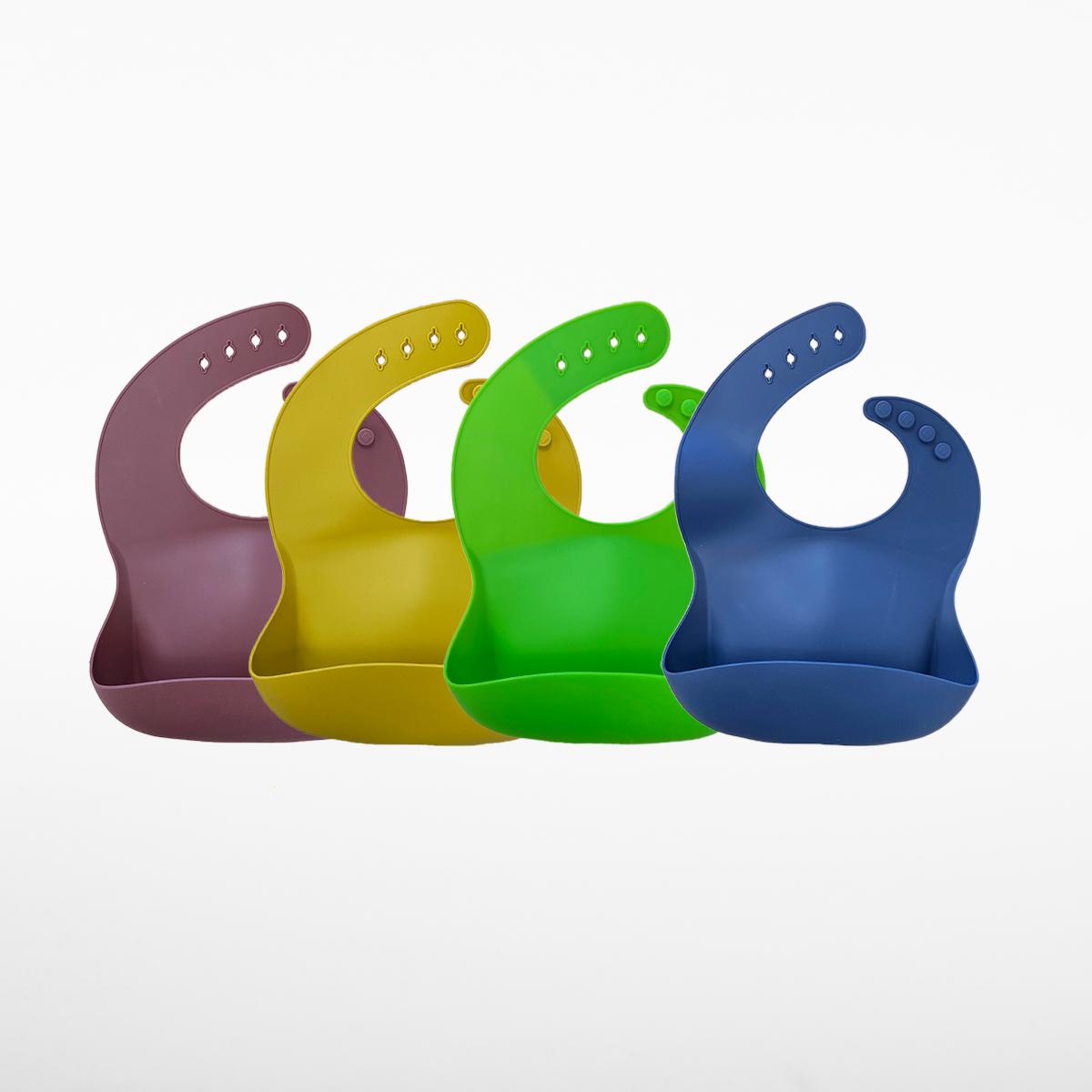 Bavoir Silicone Bébé NatureBond 2 PCS - Grande Poche Imperméable Ajustable