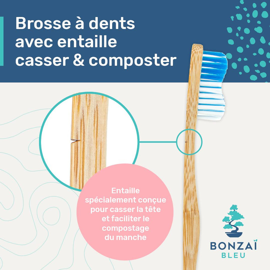Brosse à dents en bambou - Paquet de 2