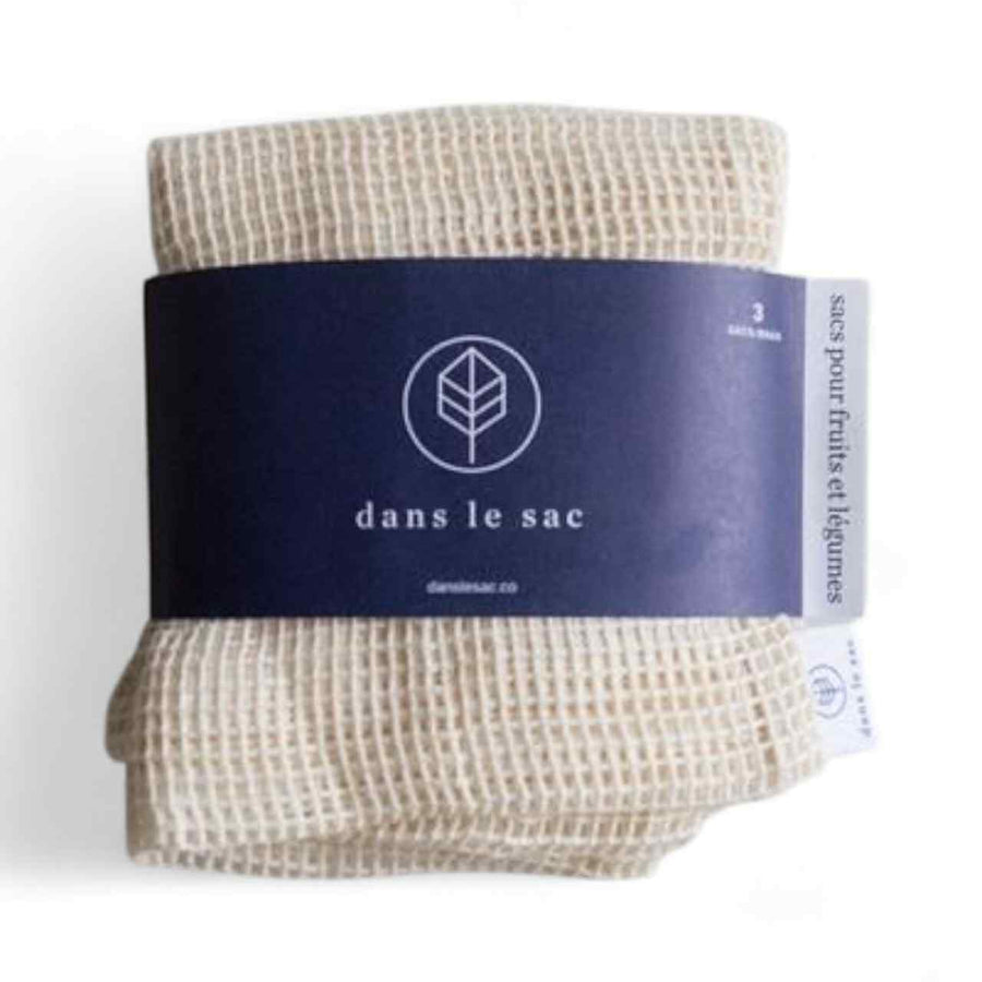 Organic Cotton Reusable Produce Bags – Set of 3