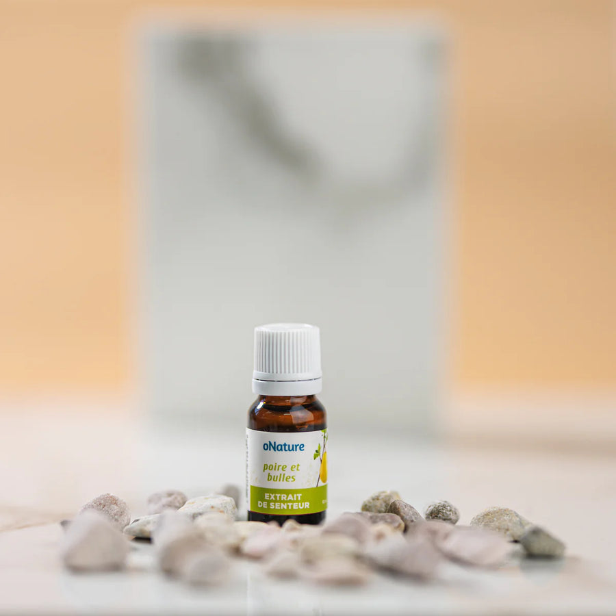 Extrait de senteur Poires et bulles de oNature – fragrance pétillante et fruitée pour diffuseurs naturels