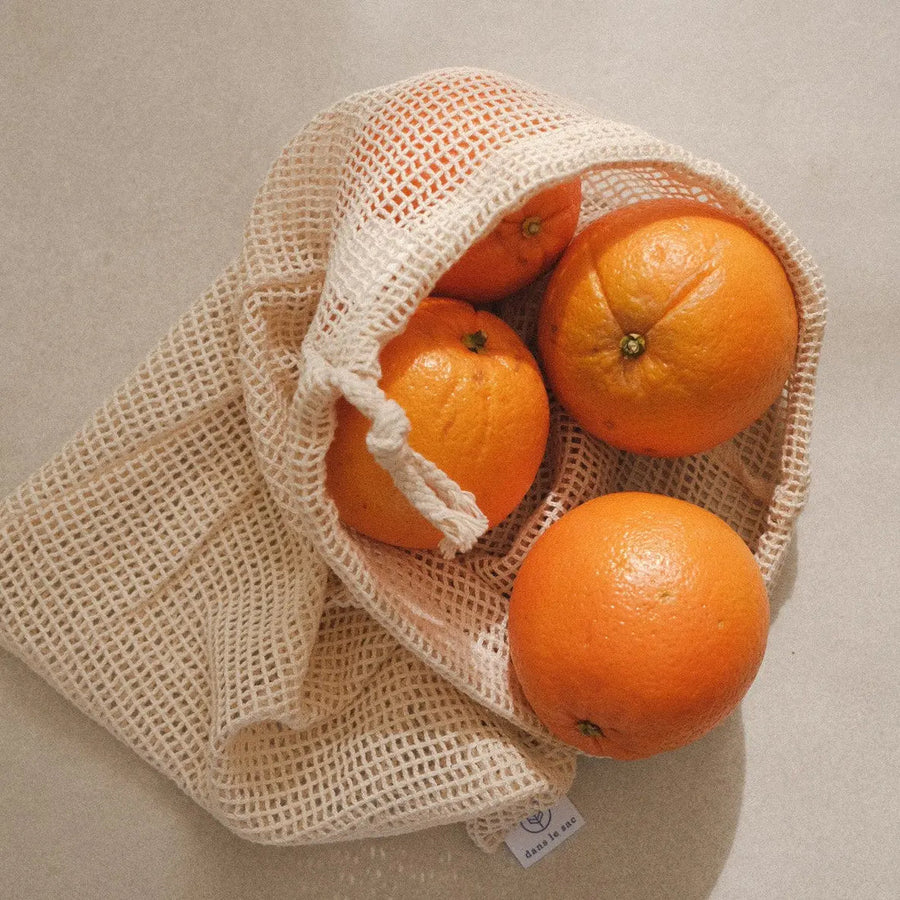 Organic Cotton Reusable Produce Bags – Set of 3