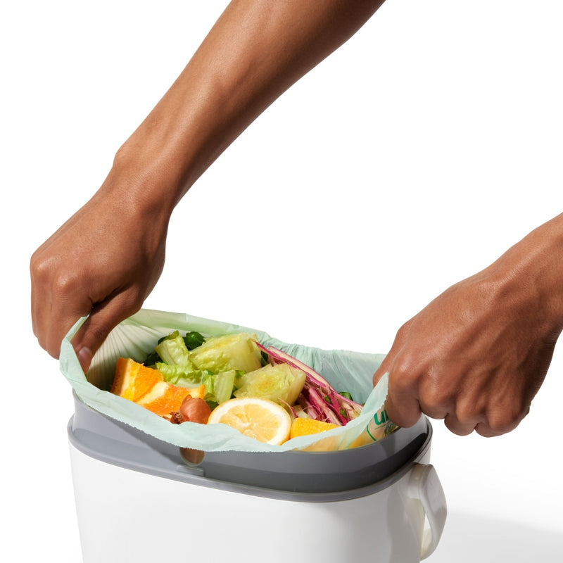 Poubelle Compost OXO 6.6L Grise - Bac Cuisine Hermétique Anti-odeurs - Compact Et Facile à Nettoyer