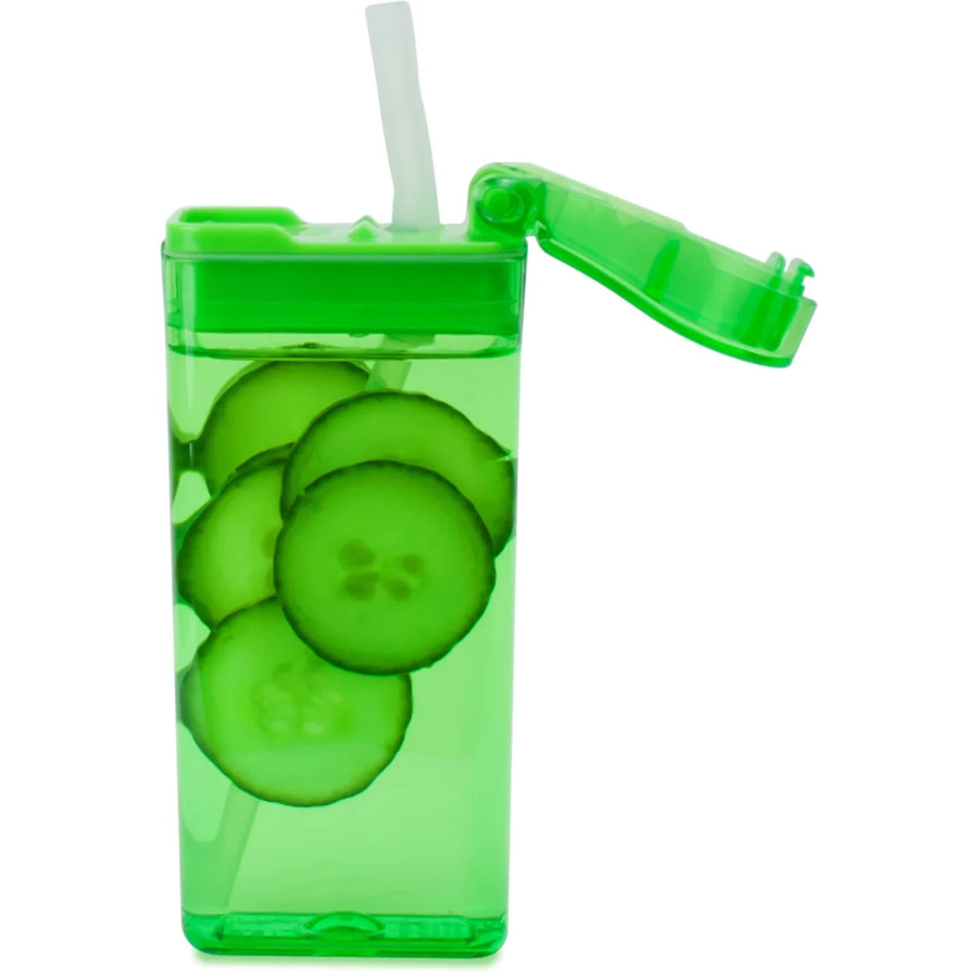 Precidio Design Drink in the Box Eco-Friendly Reusable Drink and Juice Box  Container, 8oz (Green)