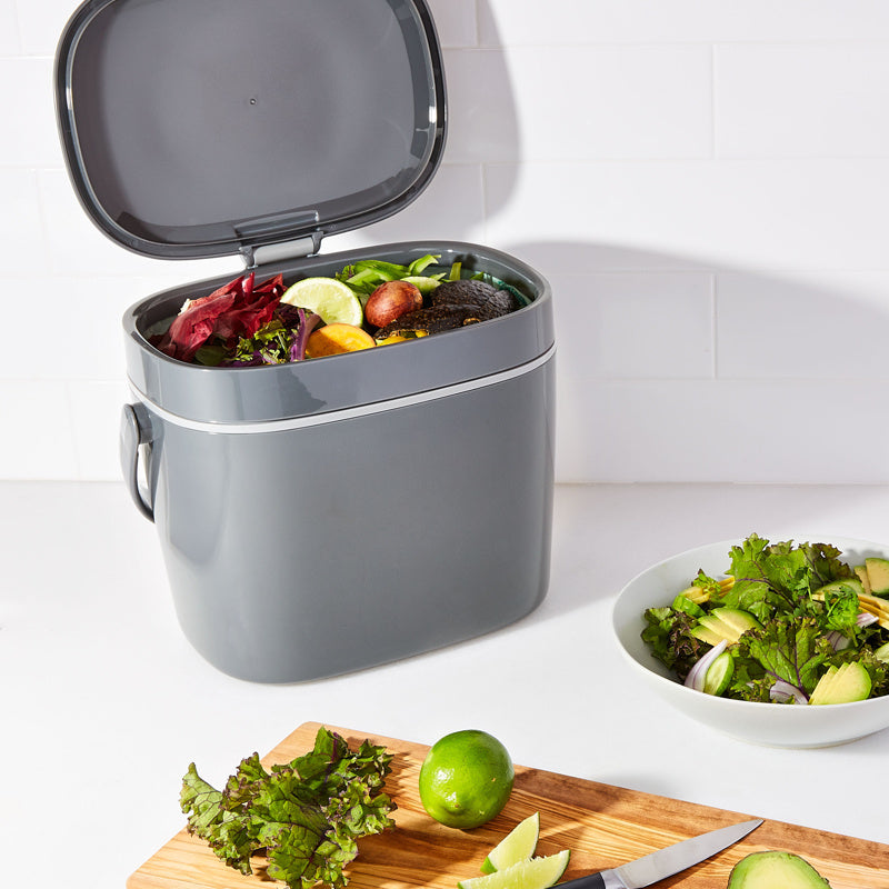 Petit Bac à Compost De Cuisine 3L Poubelle De Cuisine Conteneur De Comptoir  Ménager Avec Couvercle Pour Composteur D'ordures 